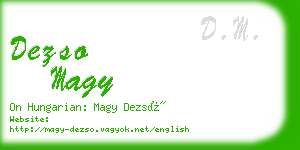 dezso magy business card